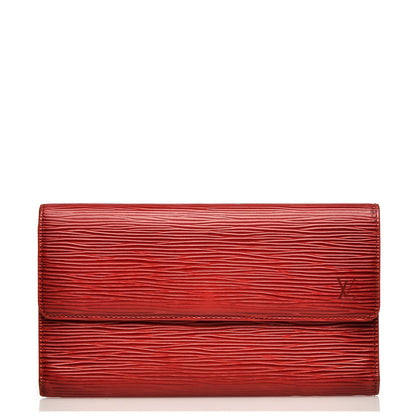 Louis Vuitton Epi Porte Tresor International Wallet Castillan Red 1 of 10
