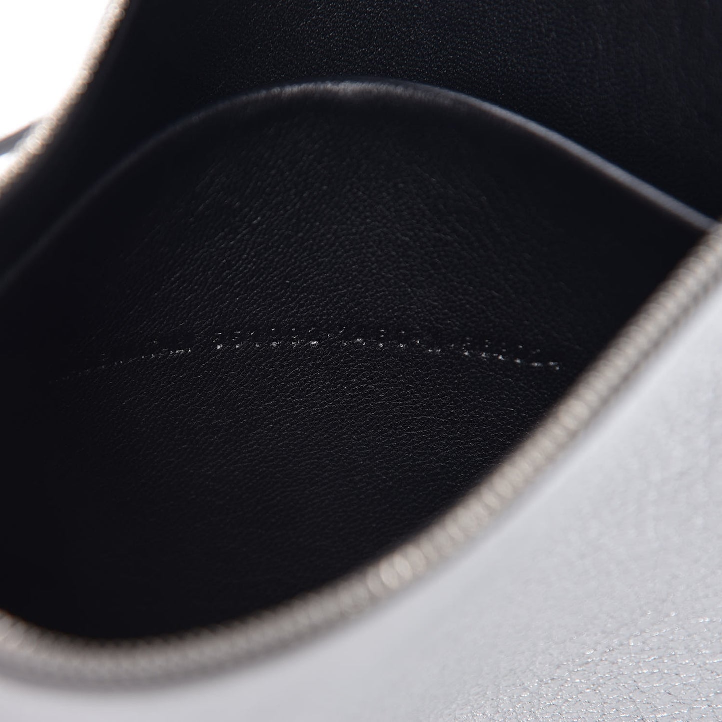 Metallic Goatskin Logo Large Everyday Zip Pouch Argent Black