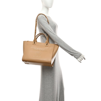 Chanel Caviar Small Studded Deauville Tote Beige 2 of 10