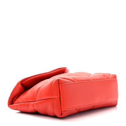 Saint Laurent Lambskin Monogram Loulou Puffer Pouch Clutch Coral 5 of 10
