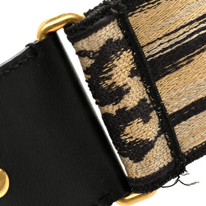Christian Dior Canvas Mizza Embroidered Leopard Shoulder Strap Beige Black 5 of 6