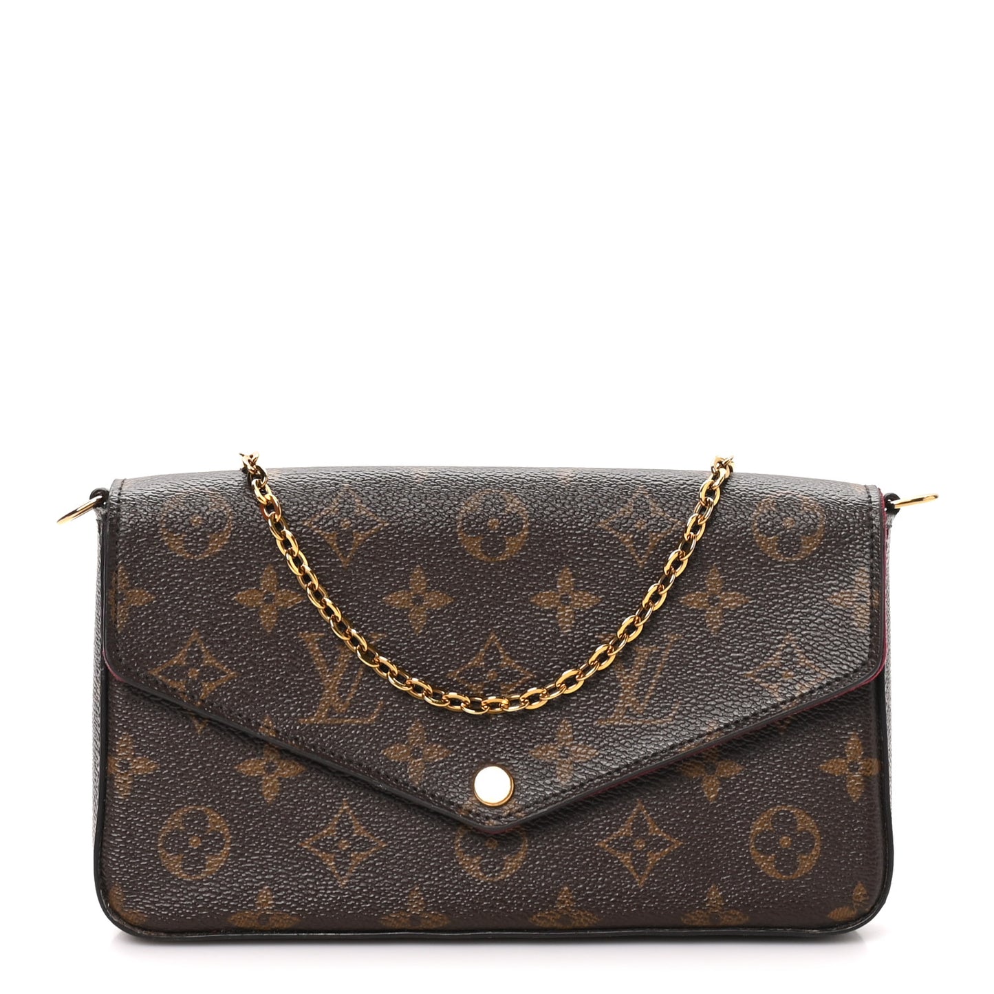 Monogram Pochette Felicie Chain Wallet Fuchsia