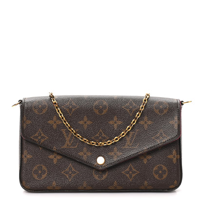Louis Vuitton Monogram Pochette Felicie Chain Wallet Fuchsia 1 of 9