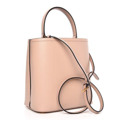 Prada Saffiano Cuir Medium Panier Bucket Bag Cipria Black 3 of 7