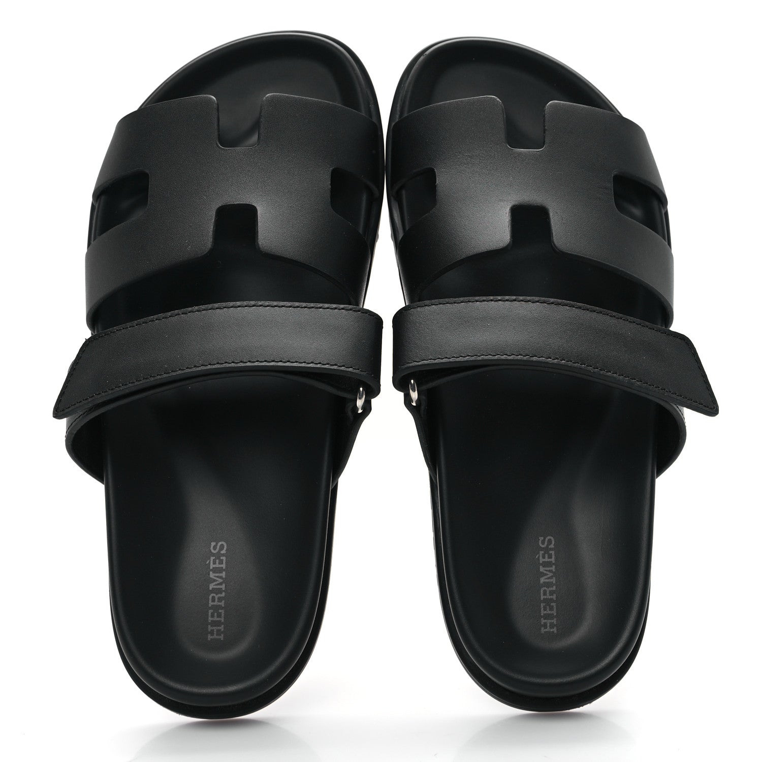 Hermes Calfskin Womens Chypre Sandals 38 Black 2 of 10