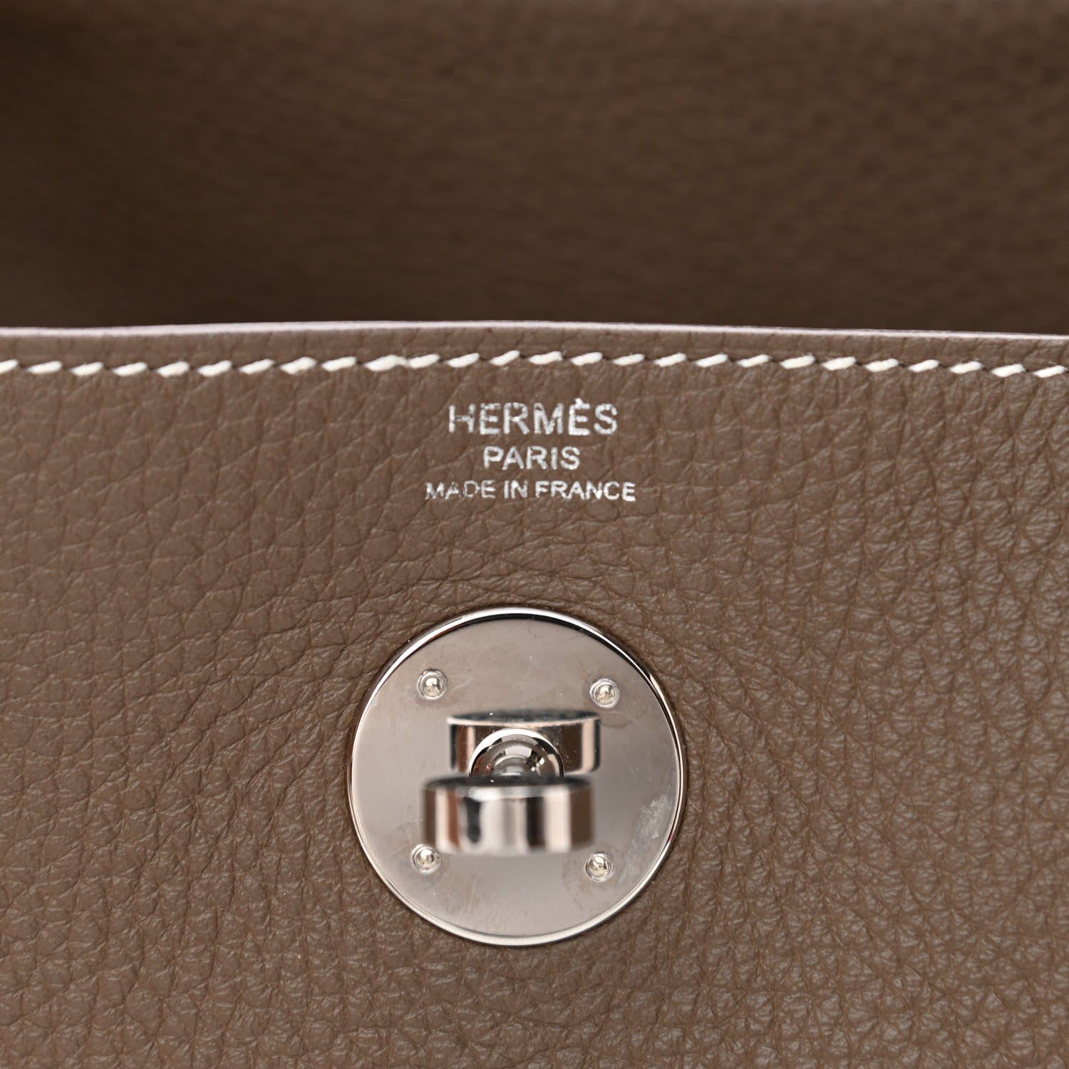 Hermes Taurillon Clemence Lindy 26 Etoupe 6 of 12