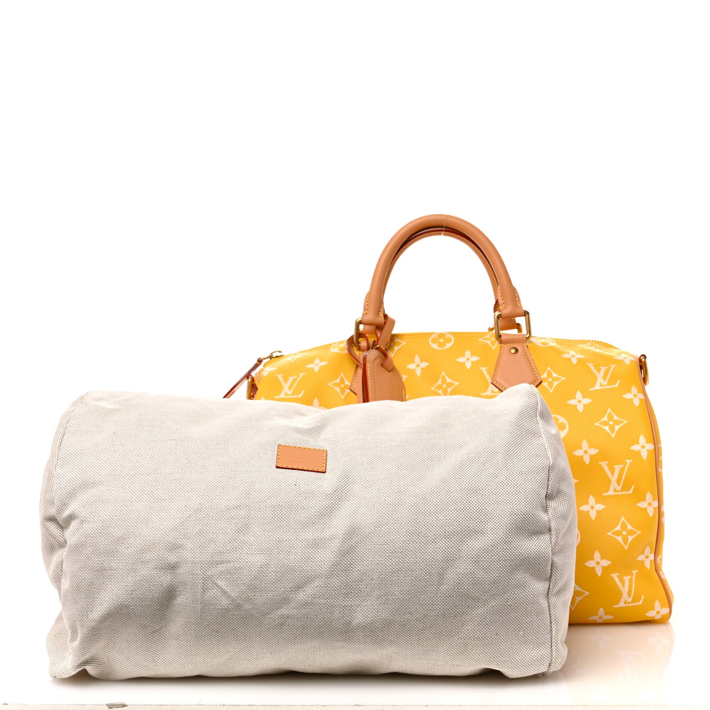 Calfskin Monogram Speedy P9 Bandouliere 40 Jaune Mat