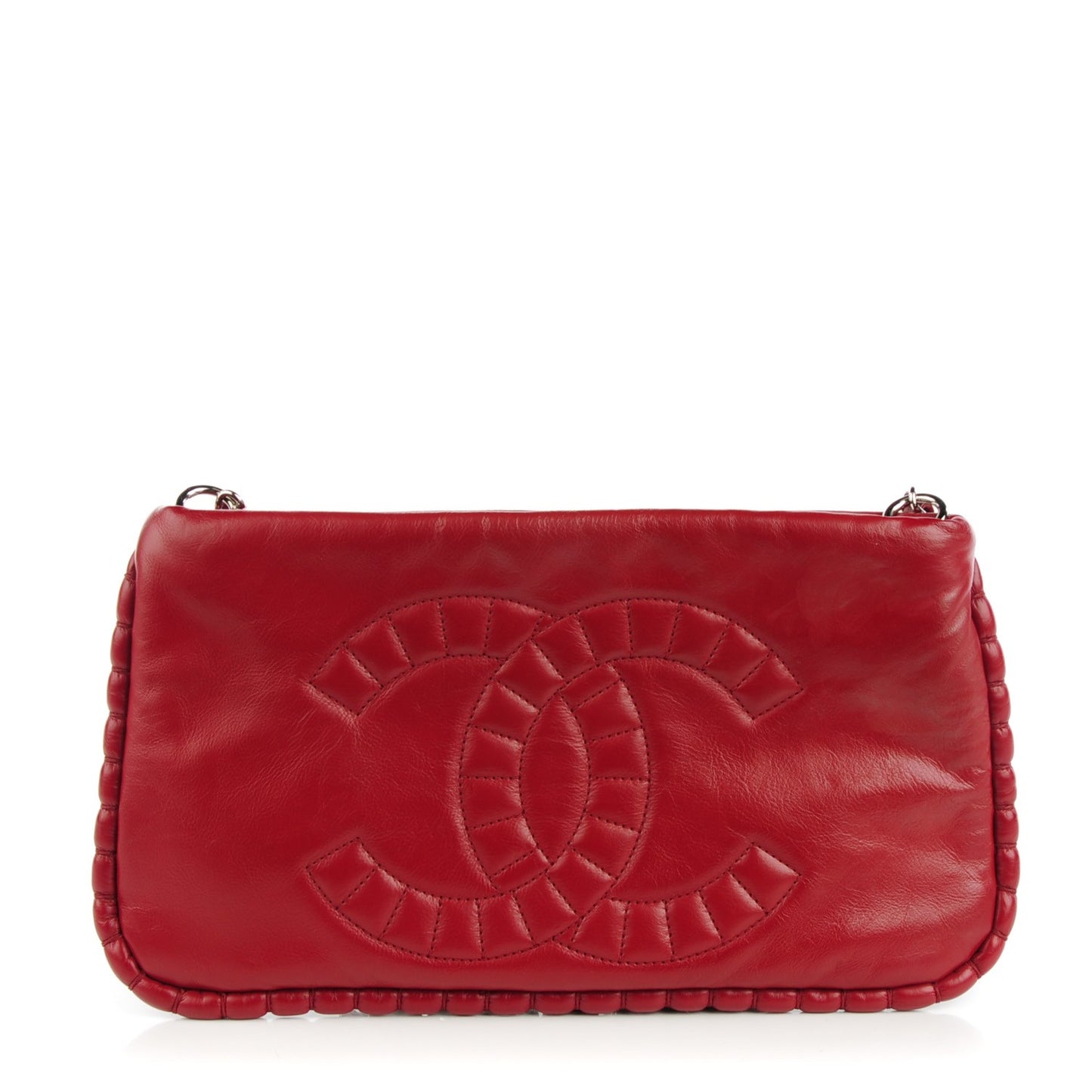 Calfskin On The Bund Pochette Dark Red