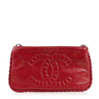 Chanel Calfskin On The Bund Pochette Dark Red 1 of 7