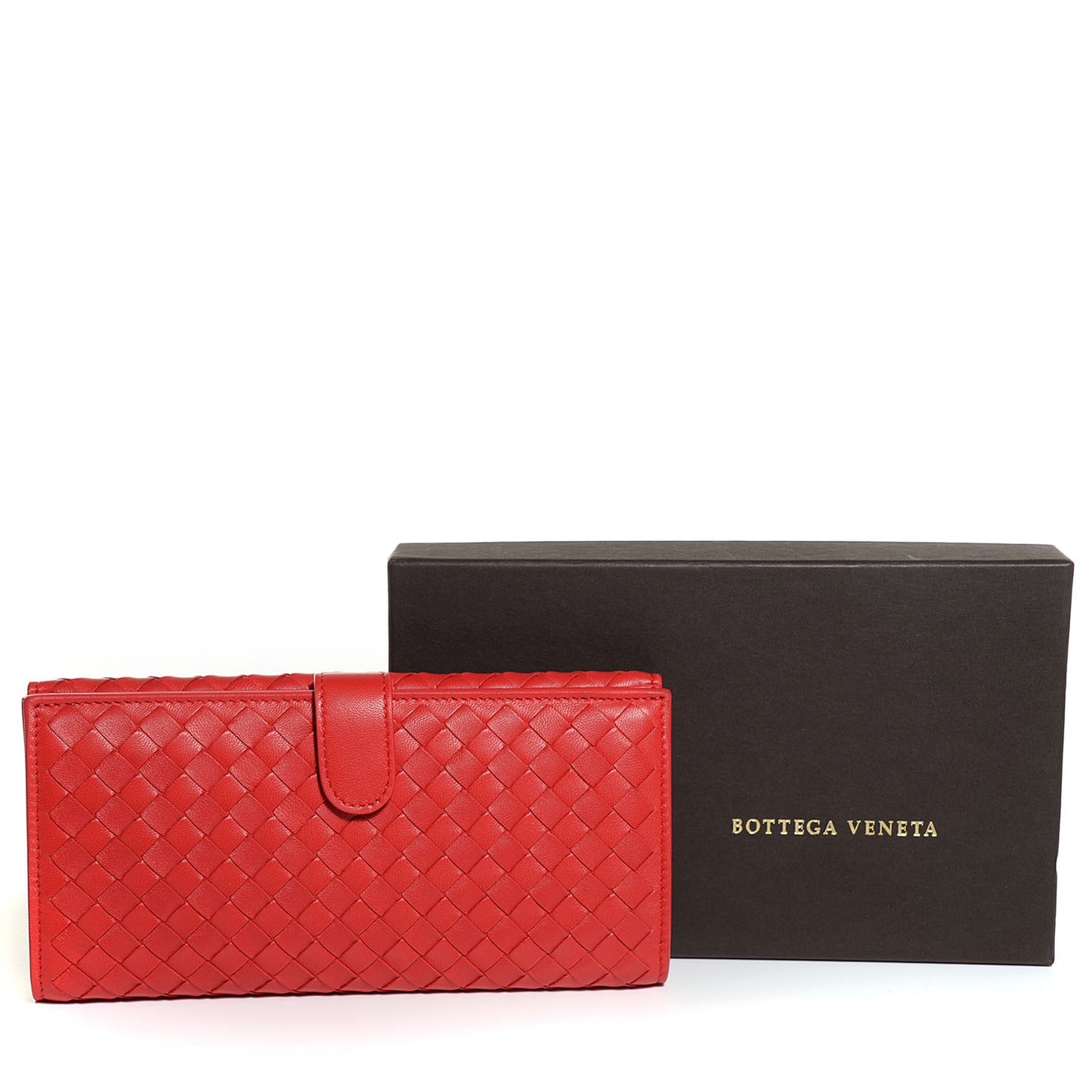 Nappa Intrecciato Continental Wallet New Red