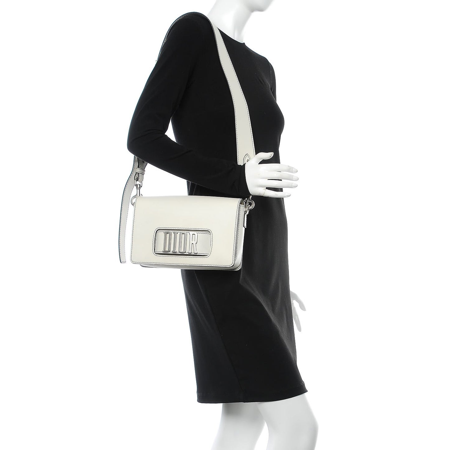 Smooth Calfskin Dio(r)evolution Flap Bag Off White