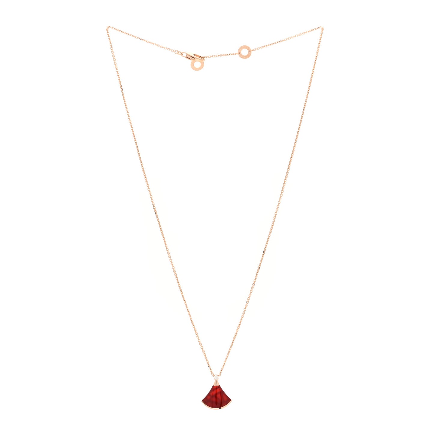 18K Rose Gold Diamond Carnelian Divas' Dream Pendant Necklace