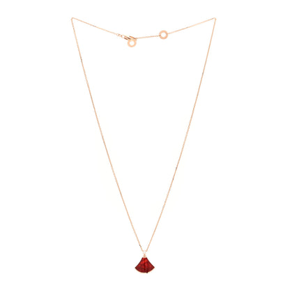 Bulgari 18K Rose Gold Diamond Carnelian Divas' Dream Pendant Necklace 2 of 4