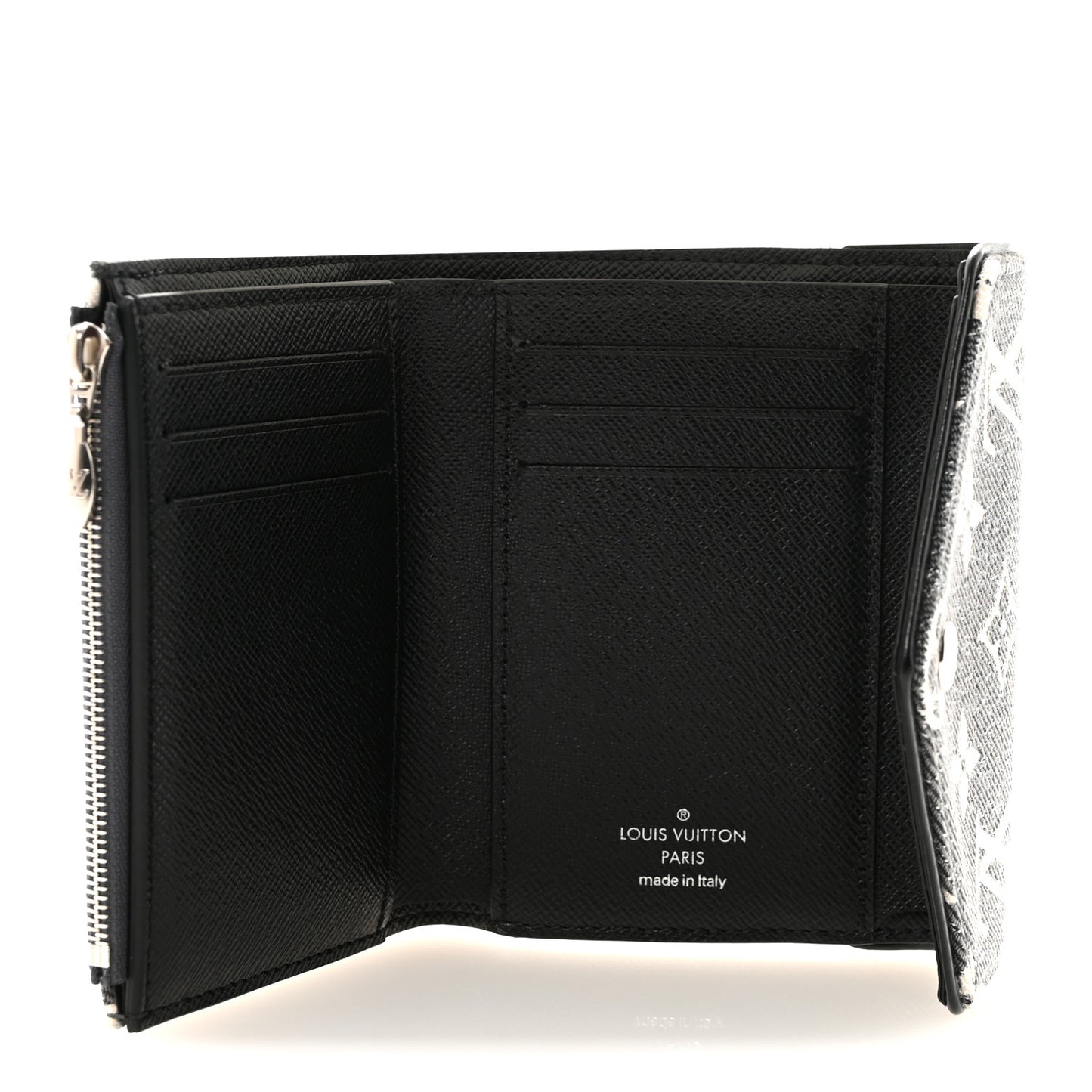 Denim Monogram Jacquard Victorine Wallet Grey