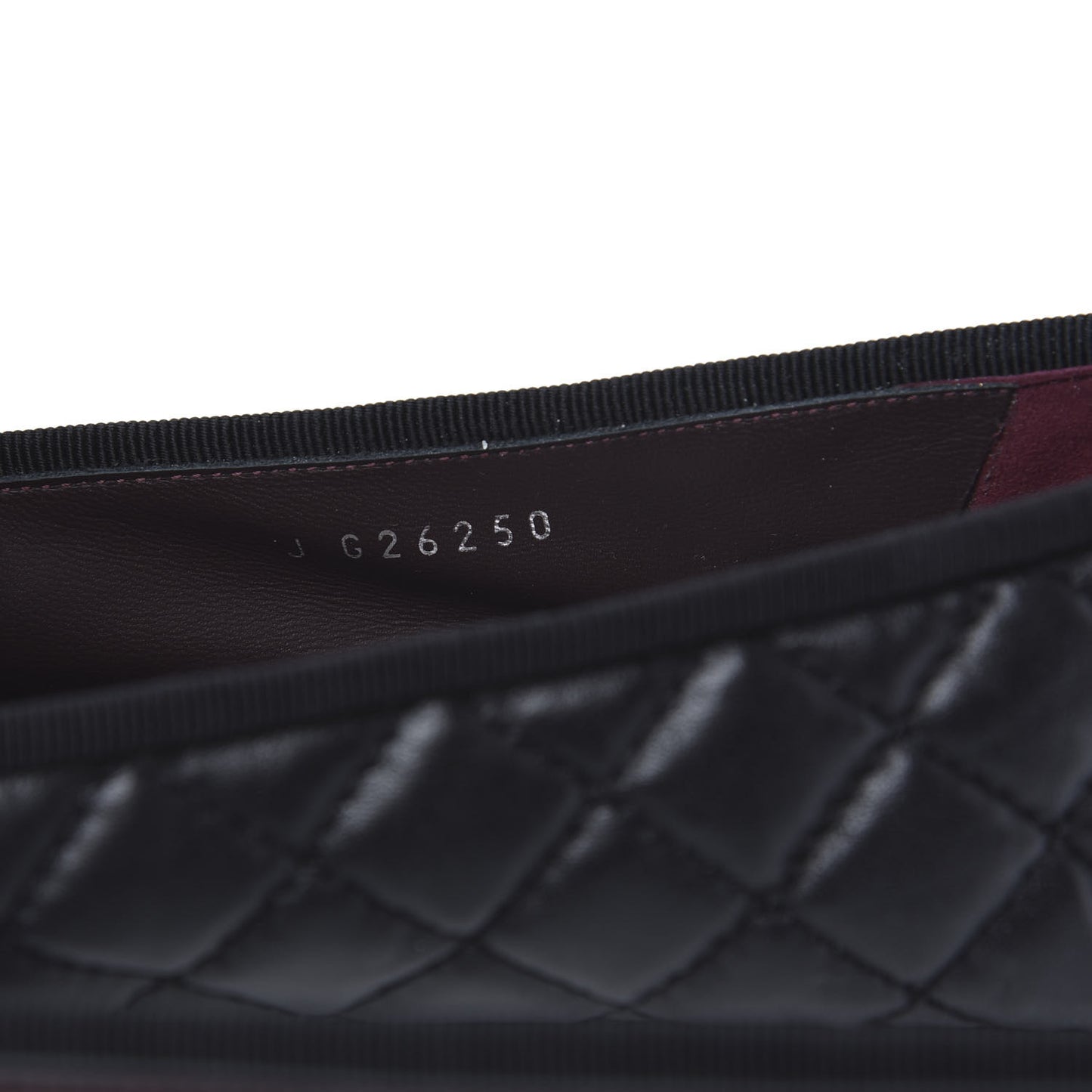 Aged Calfskin Quilted CC Cap Toe Ballerina Flats 42 Black