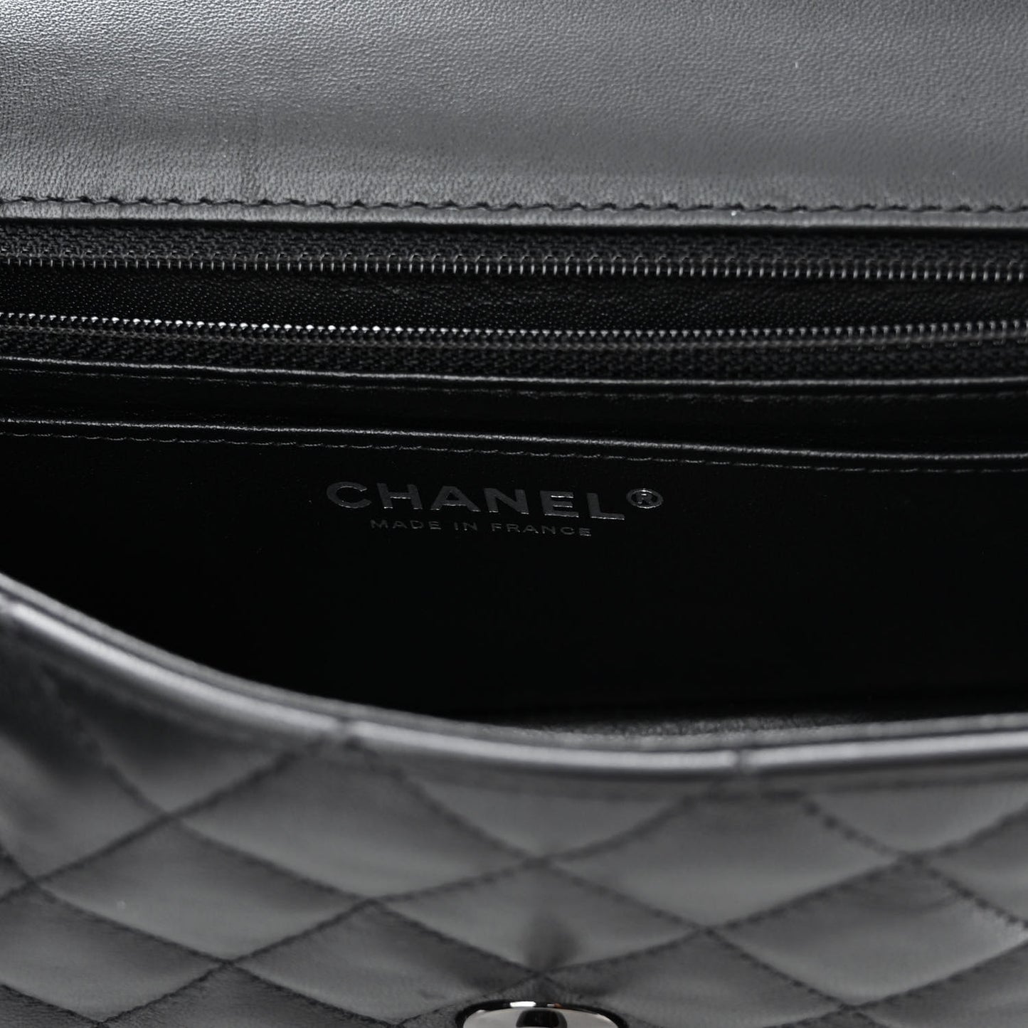 Lambskin Quilted Mini Rectangular Flap So Black
