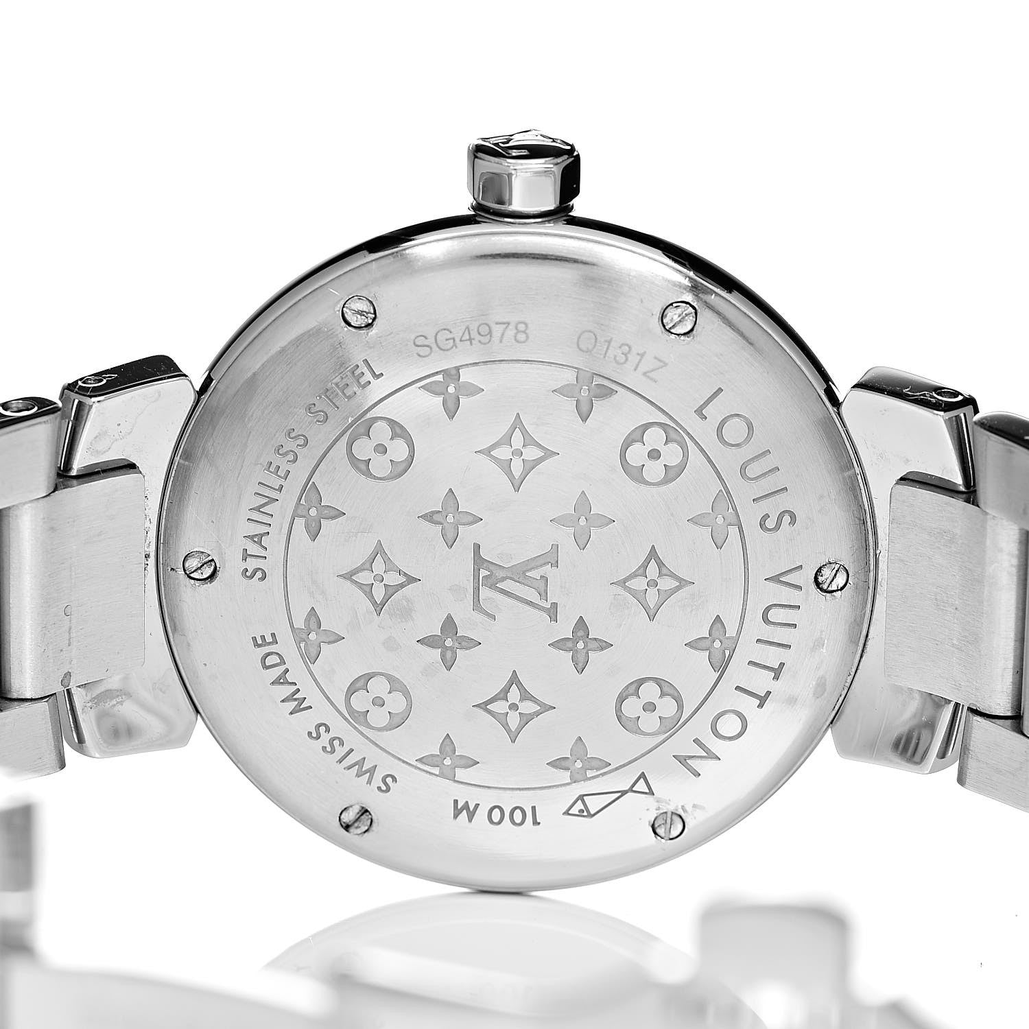 Louis Vuitton Stainless Steel Diamond 34mm Tambour Fiji Heart Quartz Watch Red 5 of 7
