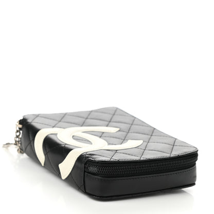 Chanel Calfskin Quilted Cambon Zip Around Cosmetic Pouch Black 4 of 10