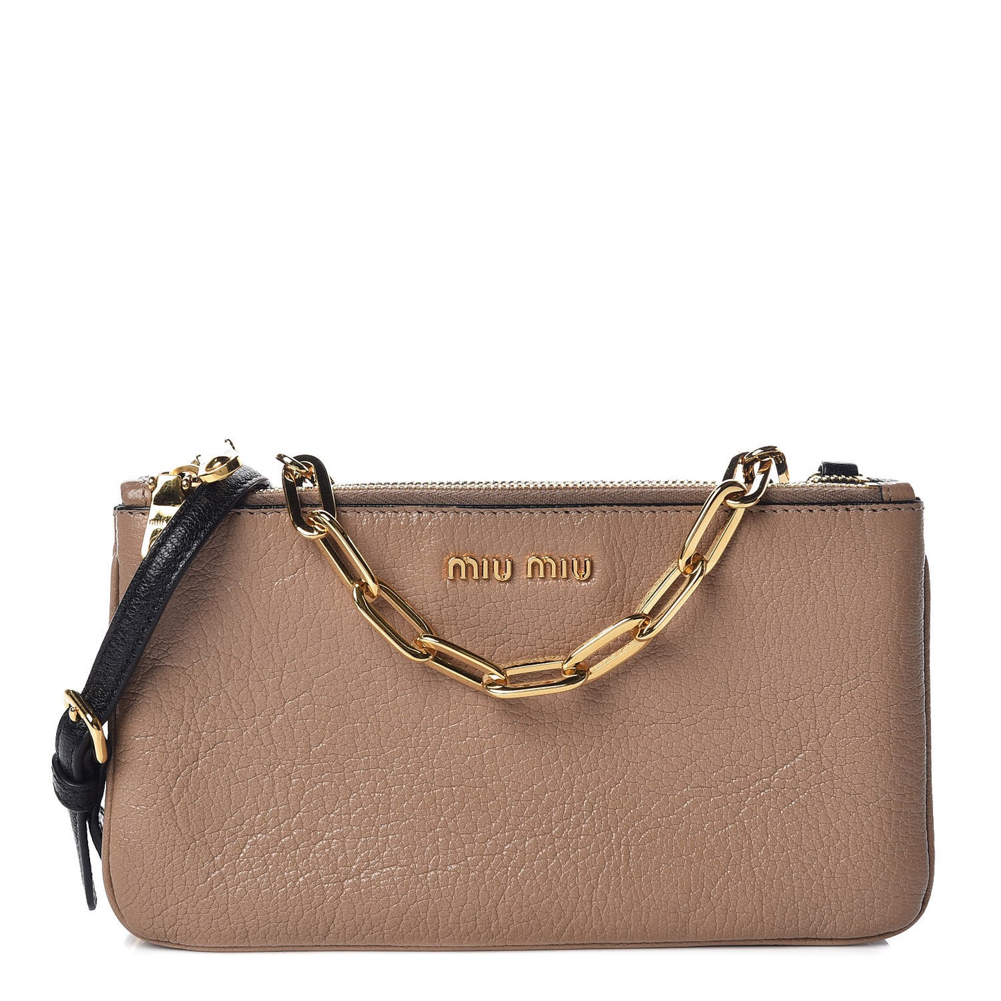 Goatskin Madras Bi-Color Crossbody Bag Cammeo Black