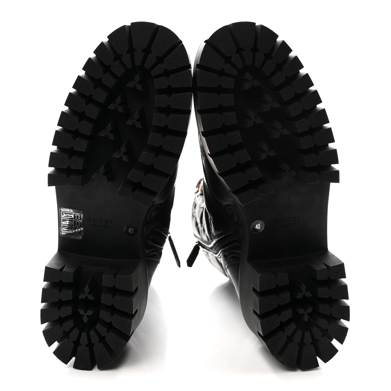 Gucci Cordovan Lux Nappa GG Matelasse Lace Up 60mm Combat Boots 40 Black 6 of 9
