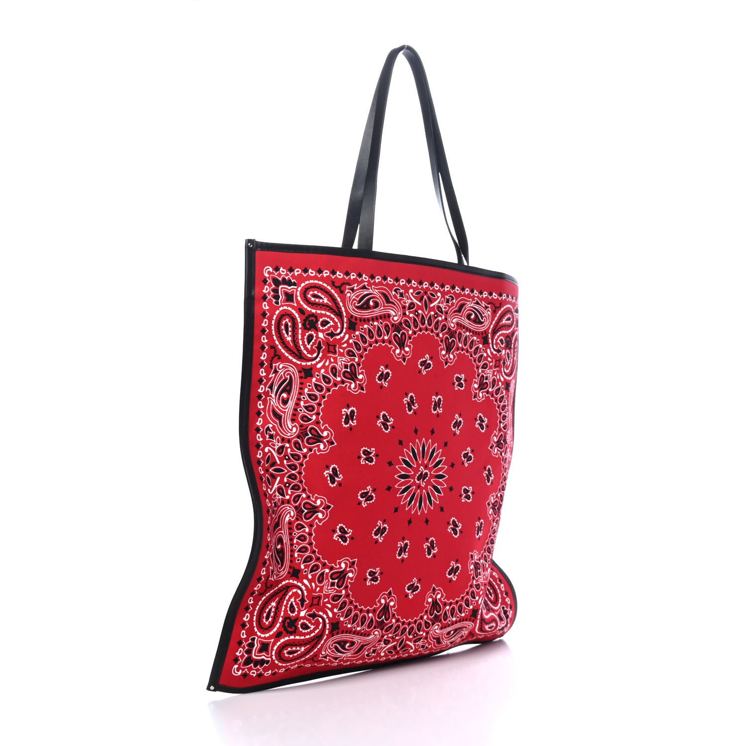 Saint Laurent Canvas Bandana Antibe Flat Shopping Tote Red 2 of 4