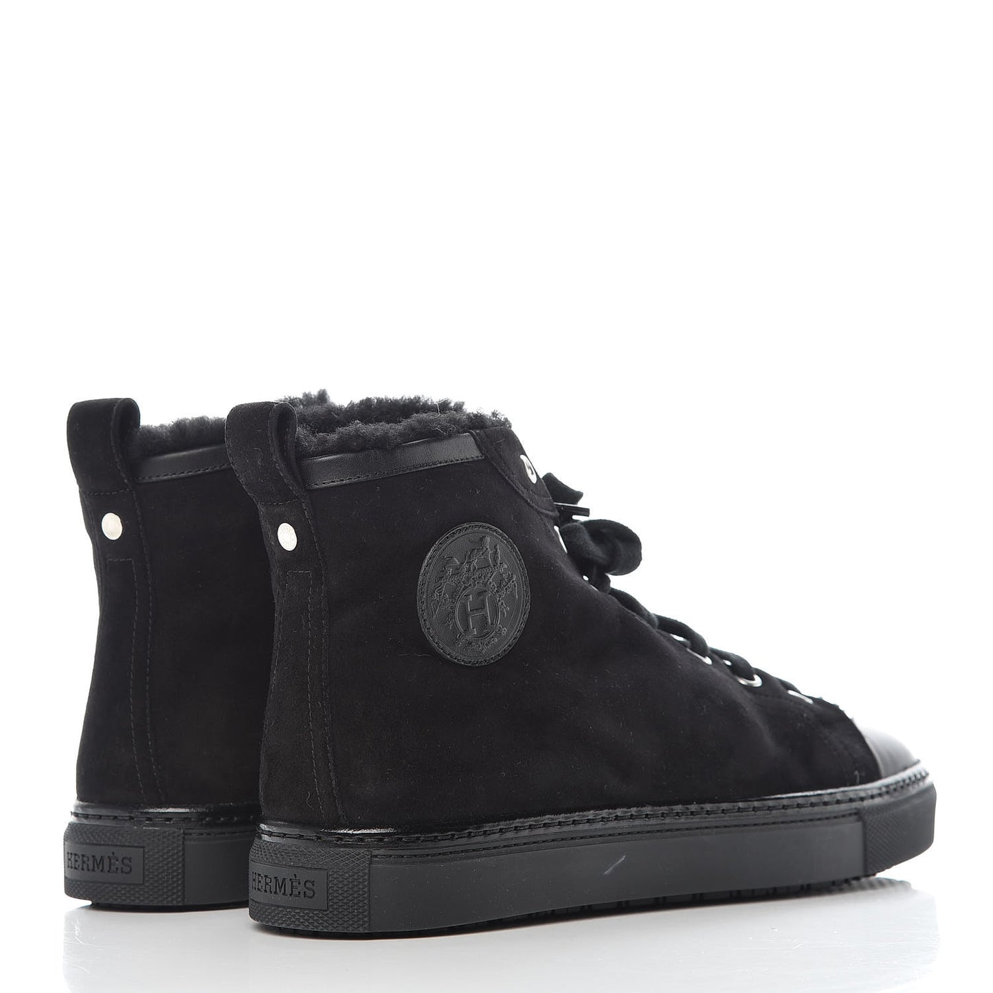 Suede Shearling Womens Jimmy High Top Sneakers 39.5 Black
