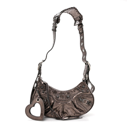 Balenciaga Metallic Agneau Arena Le Cagole Shoulder Bag XS Dark Bronze 3 of 11