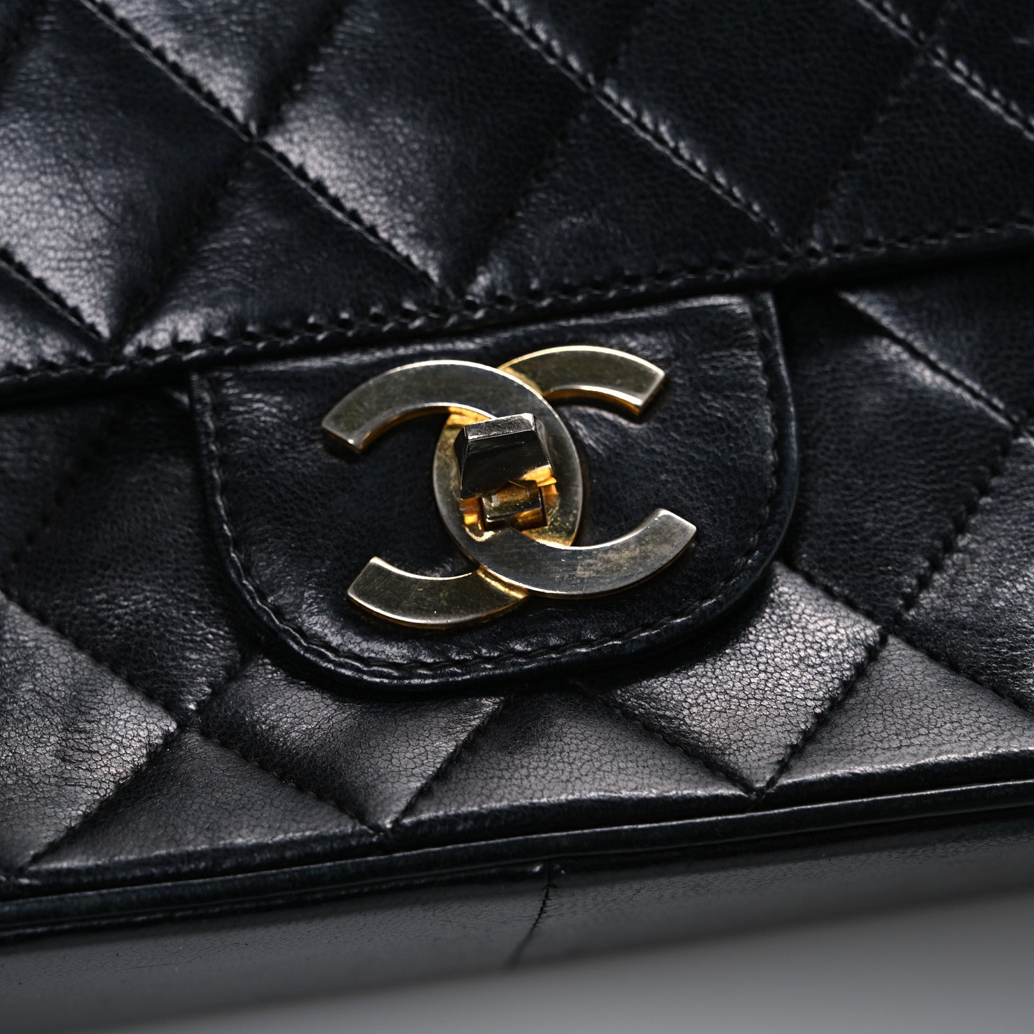 Chanel Lambskin Quilted Medium Double Flap Bijoux Chain Black 12 of 13