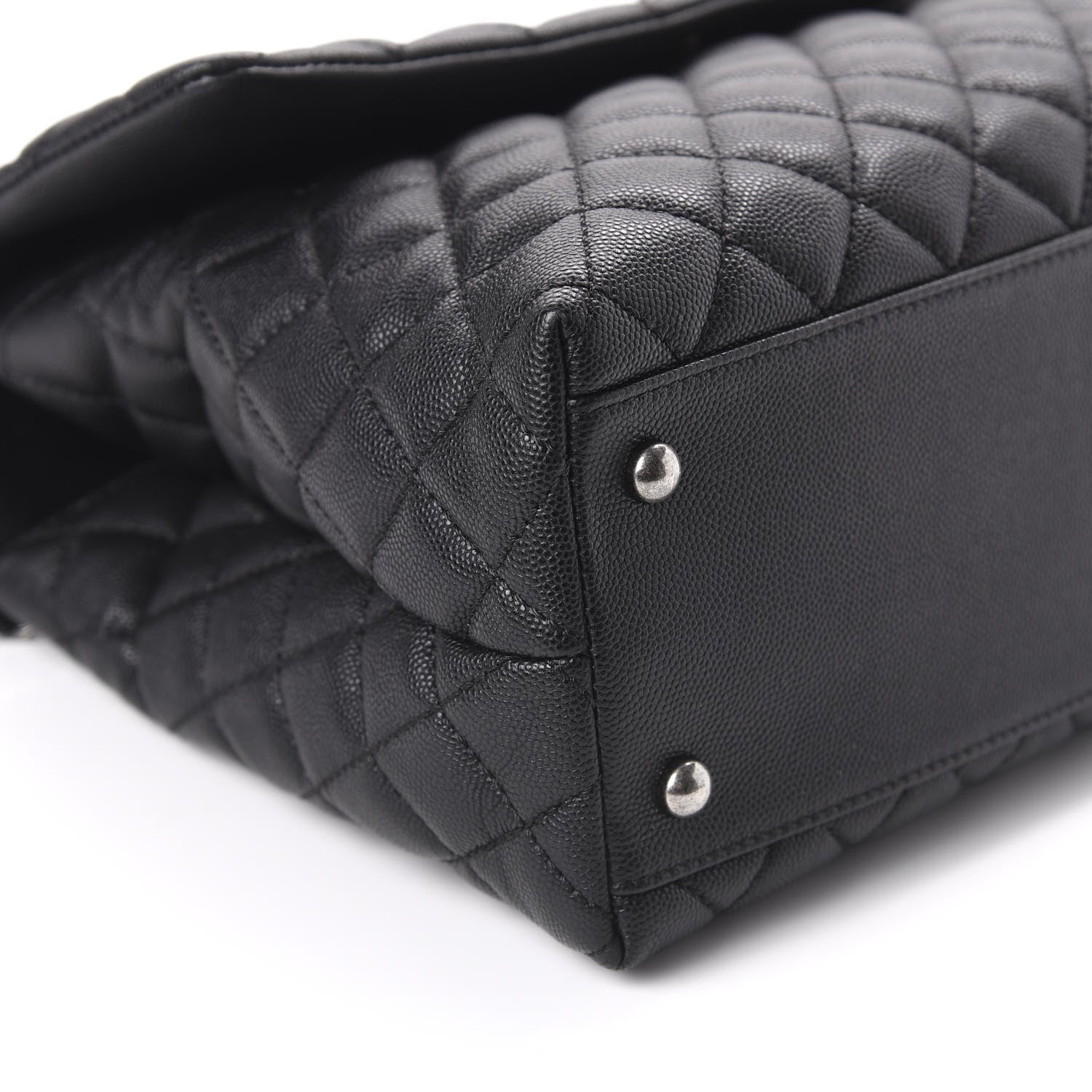 Chanel Caviar Lizard Quilted Medium Coco Handle Flap Black 6 of 11