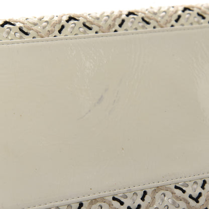 Chanel Patent Hand Embroidered Medium Just Mademoiselle White 11 of 12