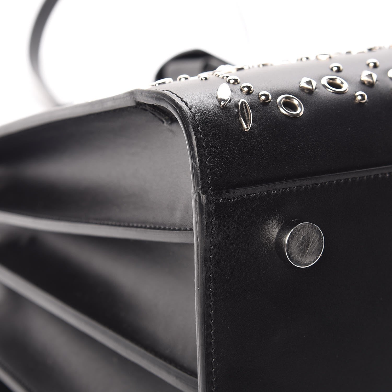 Saint Laurent Calfskin Perforated Bandana Studded Small Sac De Jour Black 13 of 16