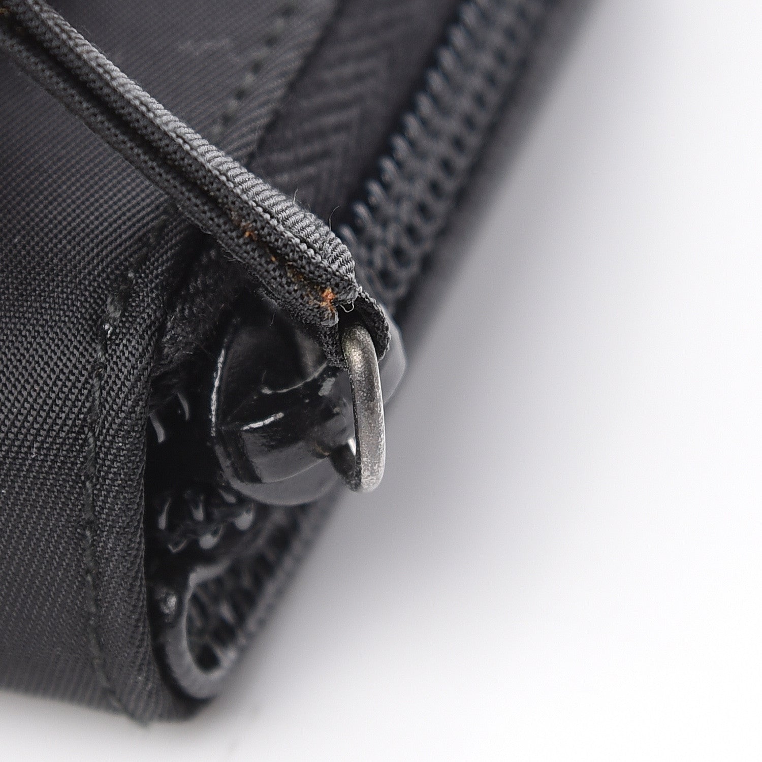 Prada Tessuto Nylon Compact Zip Around Wallet Black 8 of 9