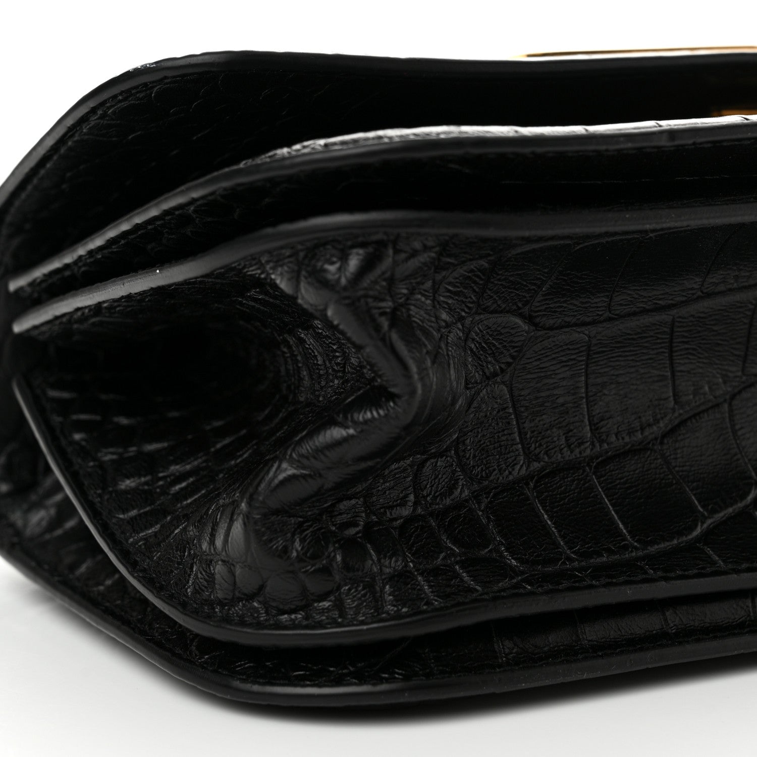 Balenciaga Extra Supple Calfskin Crocodile Embossed Small Gossip Bag Black 9 of 12