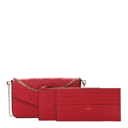 Louis Vuitton Empreinte Pochette Felicie Chain Wallet Scarlet 1 of 10
