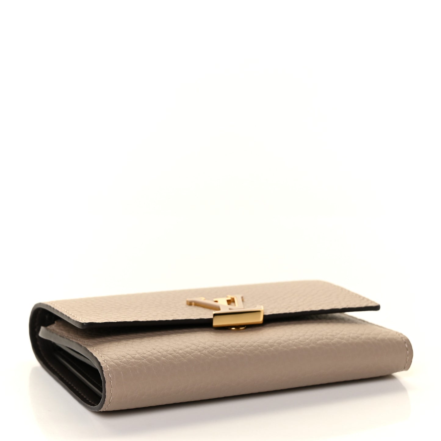 Taurillon Capucines Compact Wallet Galet