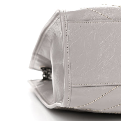 Saint Laurent Crinkled Calfskin Matelasse Monogram Niki Shoulder Bag Granite 9 of 10