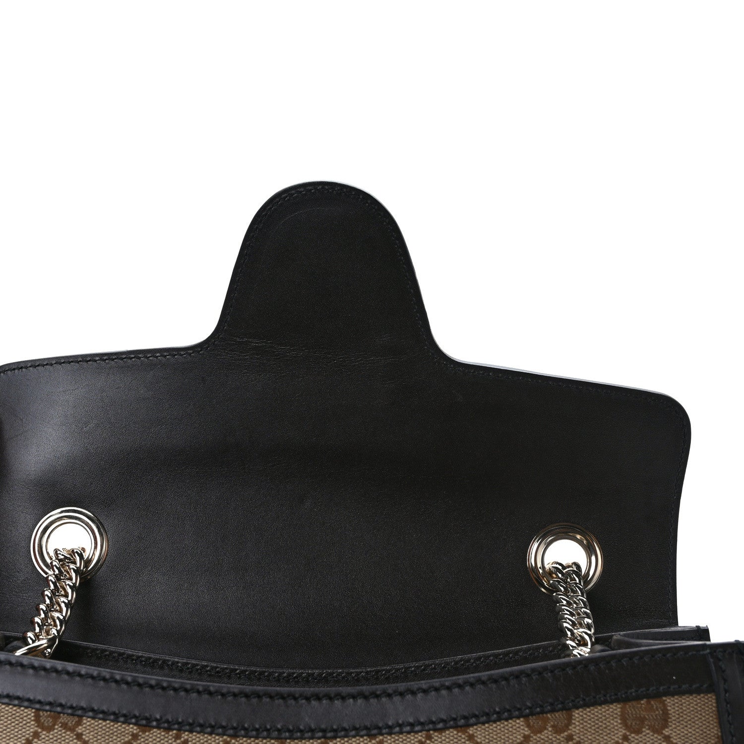 Gucci Monogram Margaux Calfskin Medium Emily Chain Shoulder Bag Beige Ebony Cocoa 11 of 13