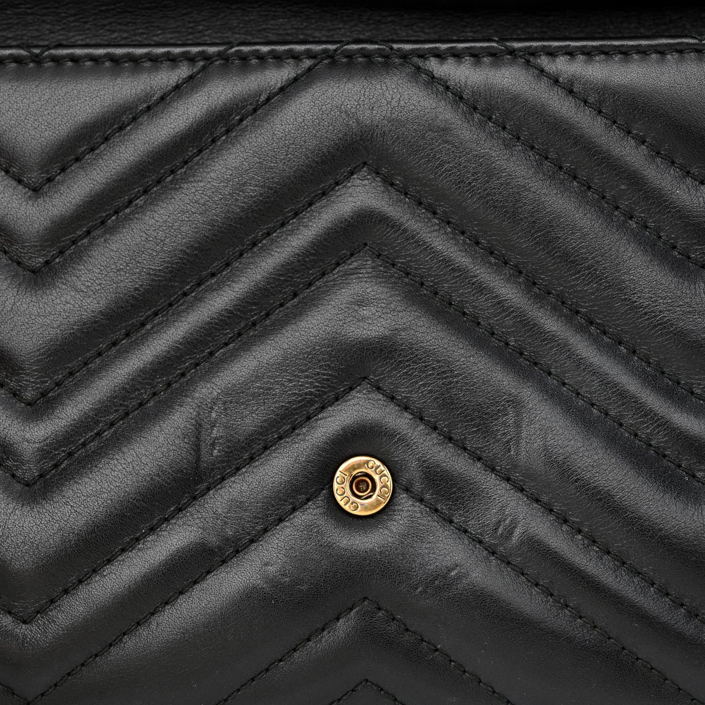 Calfskin Matelasse Mini GG Marmont Chain Wallet Black