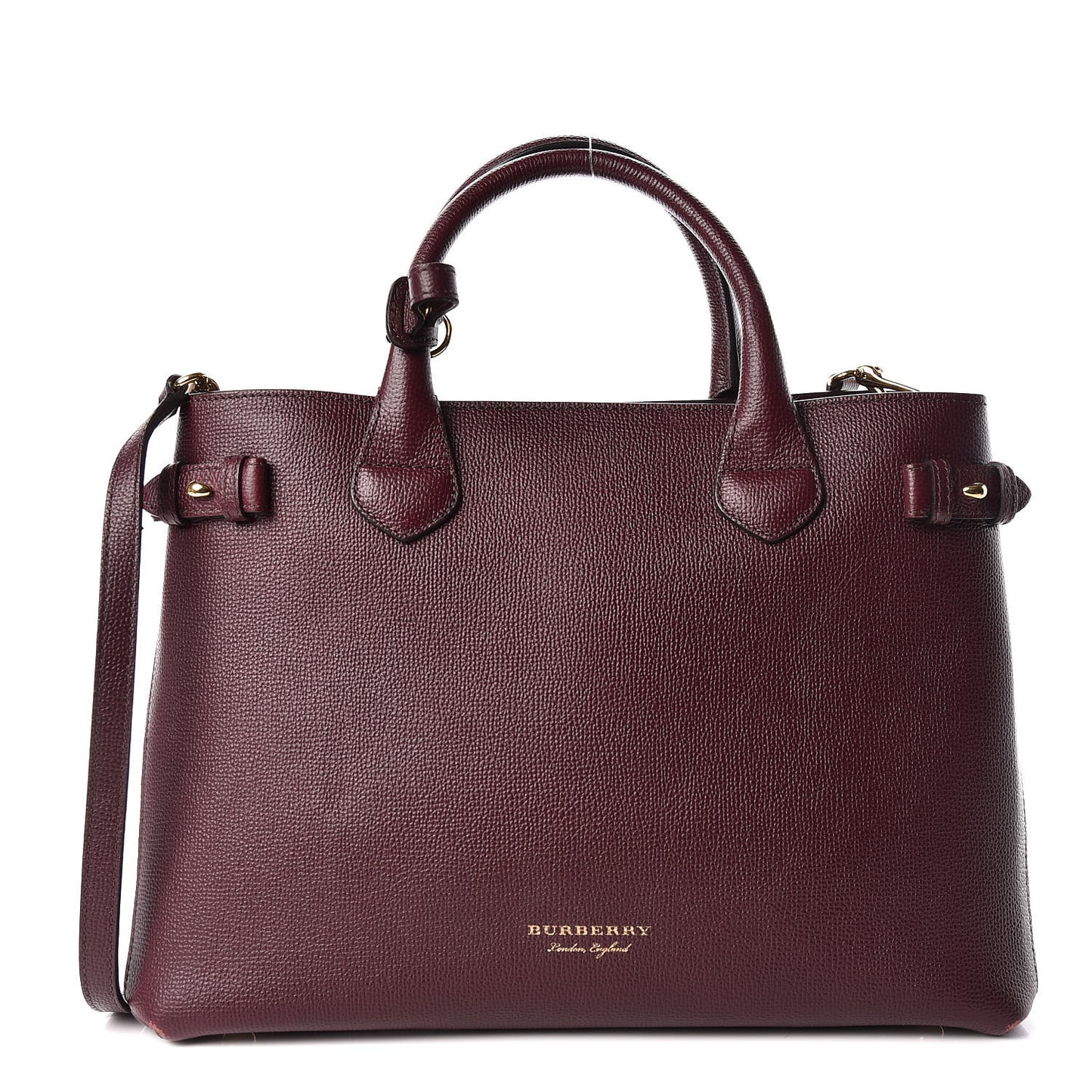 Grainy Calfskin House Check Medium Banner Tote Elderberry