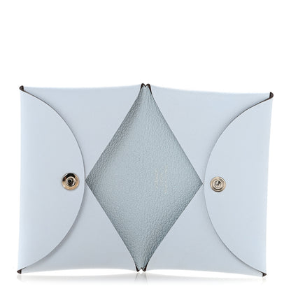 Hermes Swift Printed Cowboy Calvi Card Case Bleu Brume 5 of 8