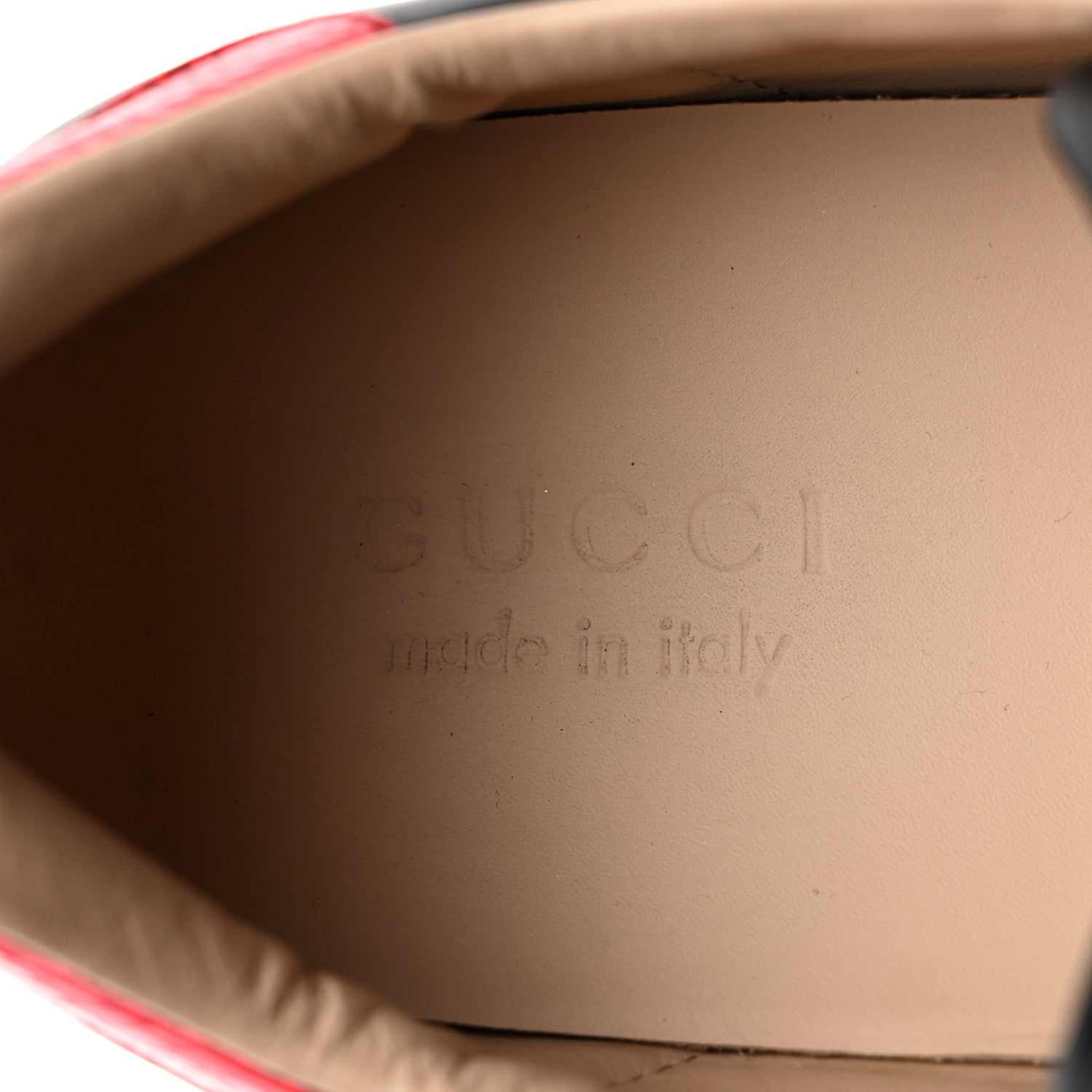 Gucci Miro Soft Calfskin Laminated Ayers Web Bee Embroidered Mens Ace Sneakers 9.5 Black Red Flame Night 6 of 8