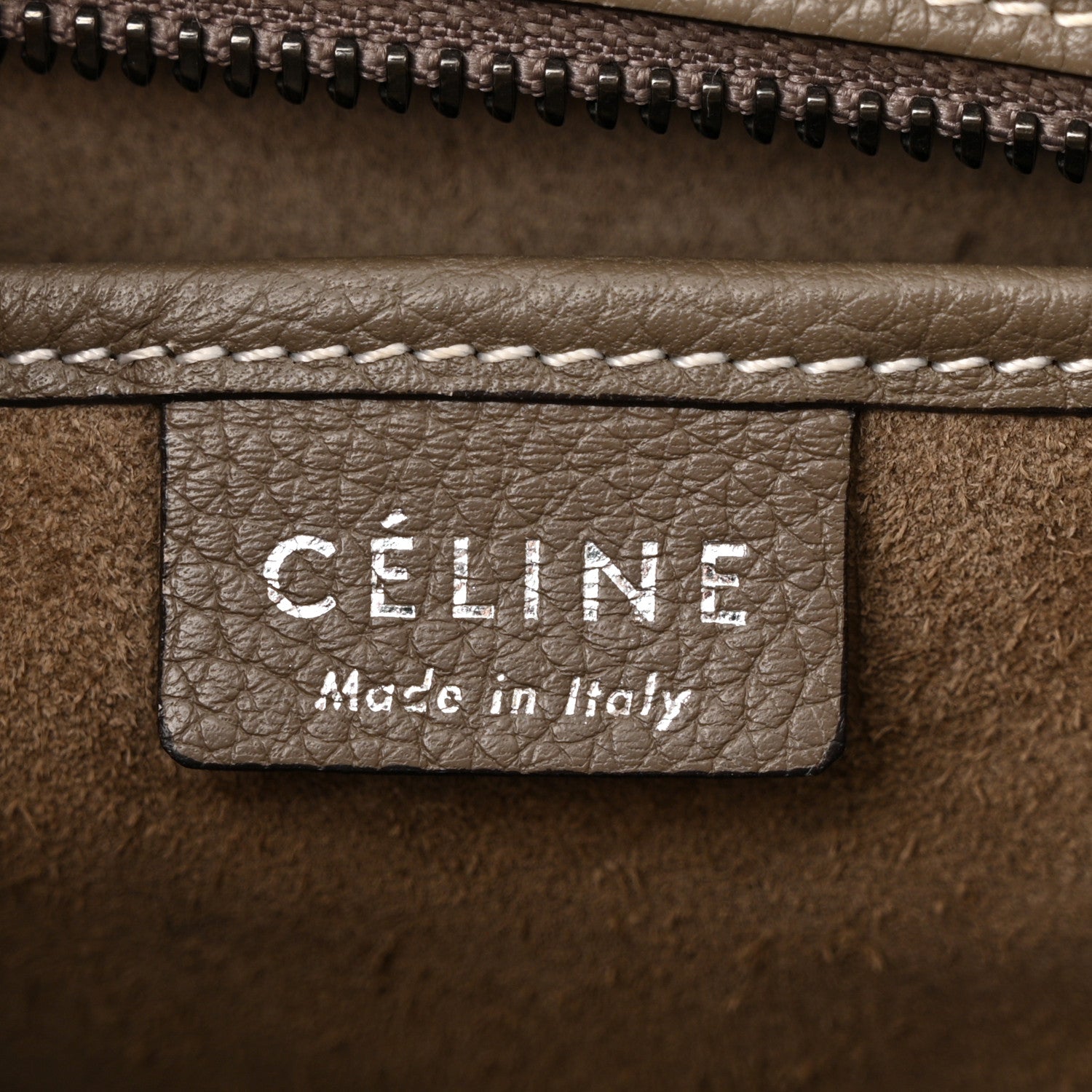 Celine Drummed Calfskin Nano Luggage Souris 6 of 10