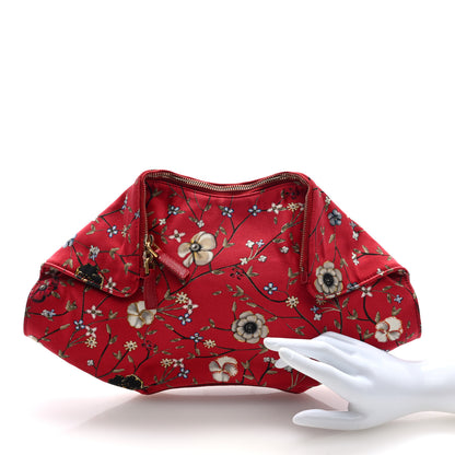 Alexander McQueen Silk Floral Print De Manta Clutch Red Multicolor 2 of 7