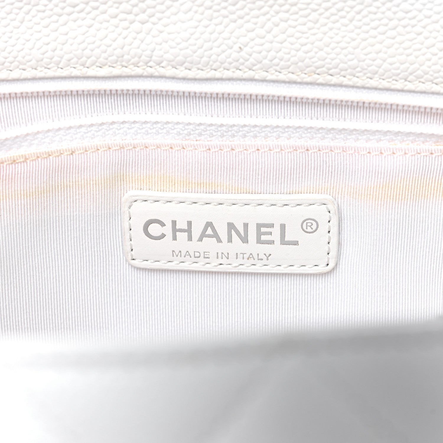 Chanel Caviar Quilted Grand Shopping Tote GST White 6 of 15