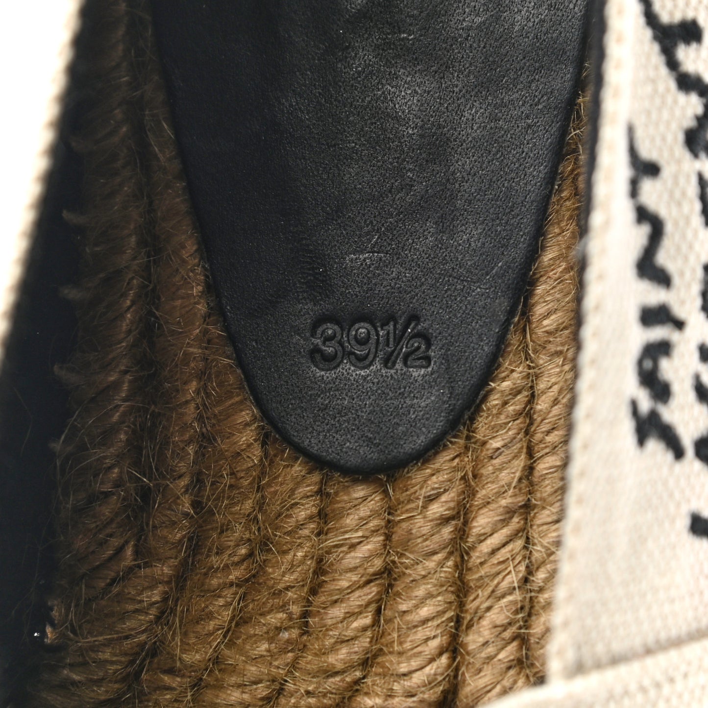 Canvas Nappa Elba Light Logo Embroidered Espadrilles 39.5 Panna