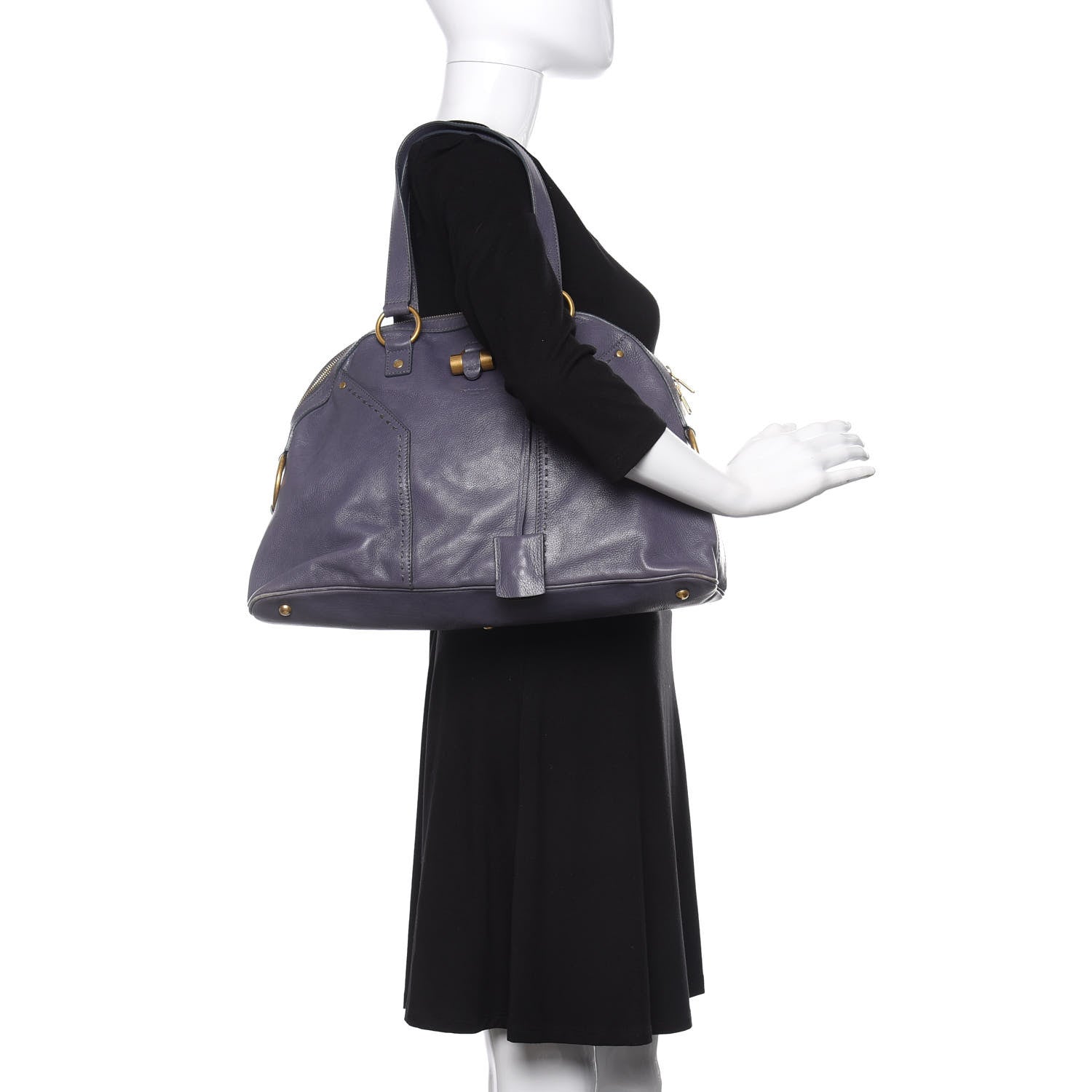 Saint Laurent Calfskin Large Muse Gray 2 of 12