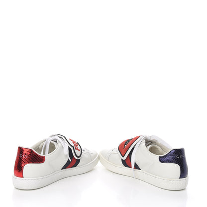 Gucci Calfskin Ayers Blind For Love Embroidered Womens Ace Sneakers 36.5 White 5 of 12