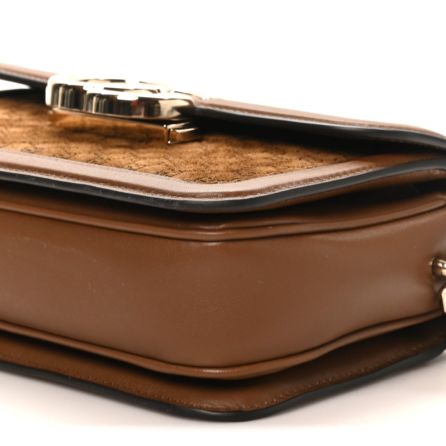 Suede Microguccissima Go Small Shoulder Bag Brown