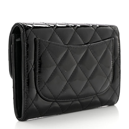 Chanel Patent Calfskin Quilted Small Flap Wallet Black 3 of 10