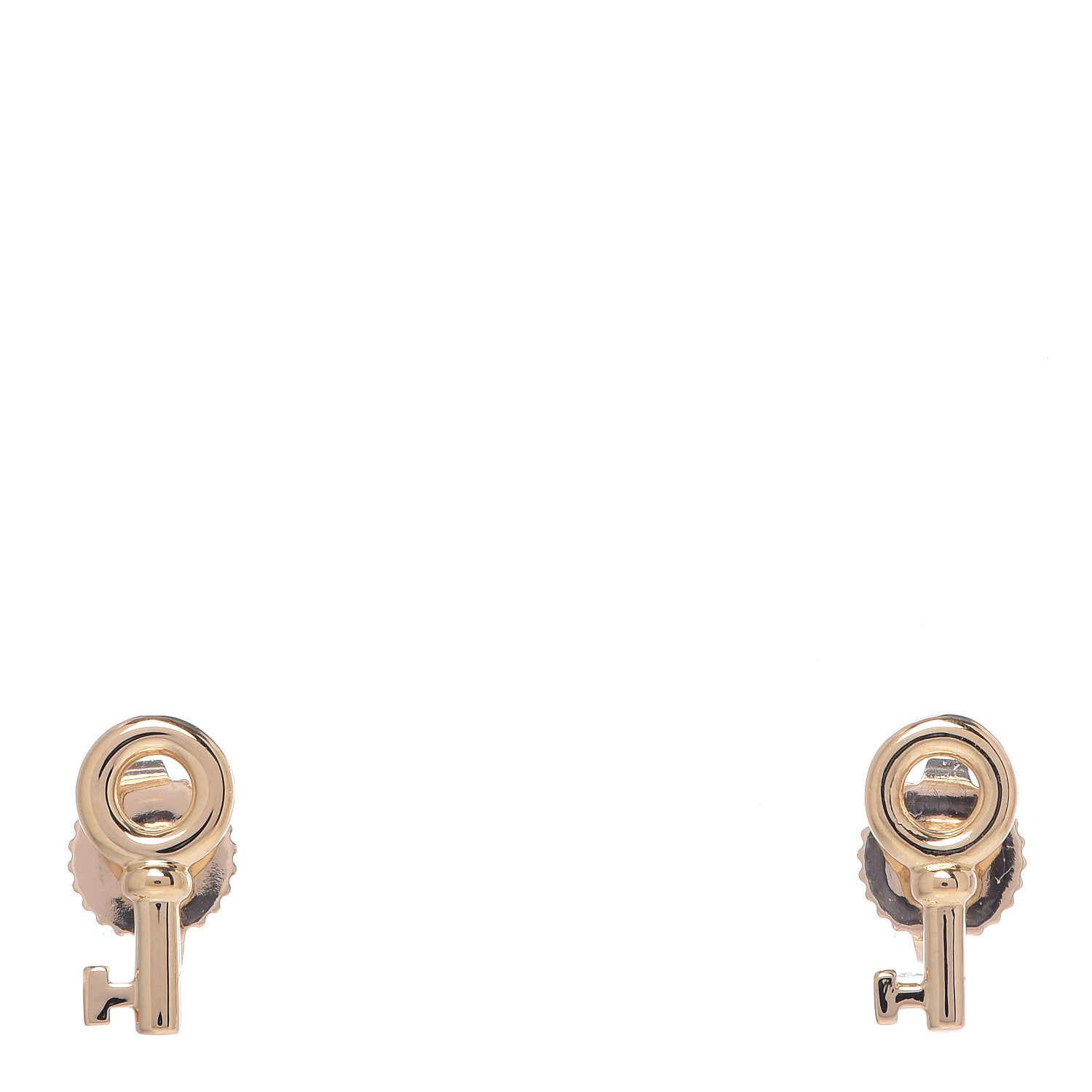 Tiffany 18K Yellow Gold Mini Key Earrings 2 of 5